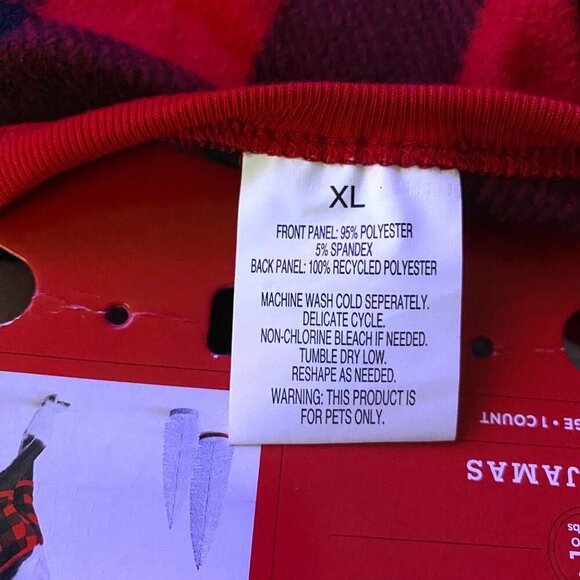 Wondershop Pet Pajamas Buffalo Check Black Red Dog XL NEW NWT - Picture 7 of 8